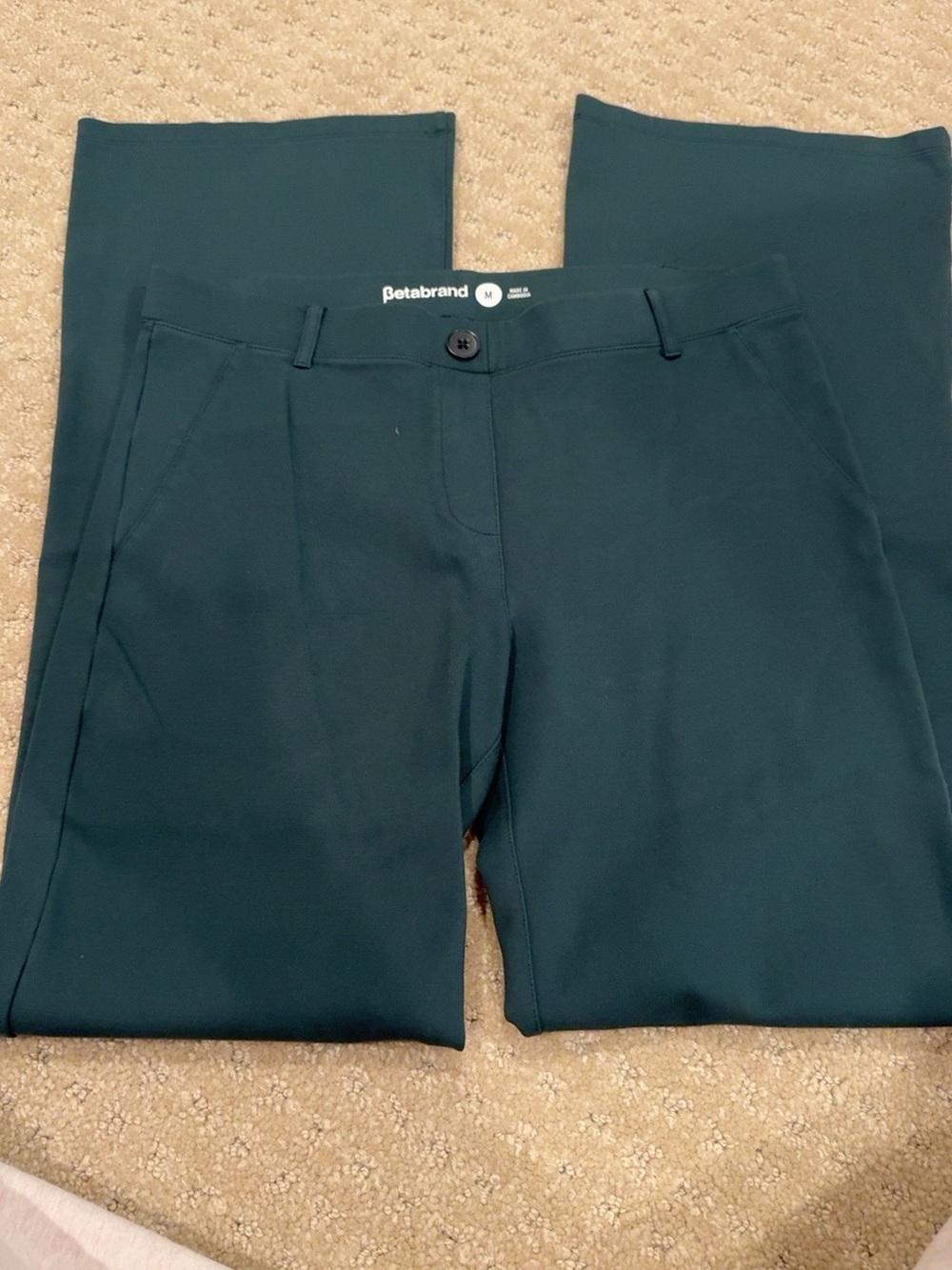Betabrand Dress Pant Yoga Pants, Forest Green